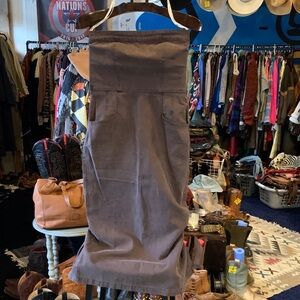 Strapless Brown Dress with smocking on back and pockets